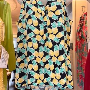 Crown & Ivy Pineapple Print Sleeveless Top - Yellow, Green, and Black